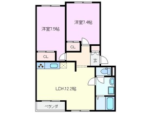 サンヒルズ Ａ棟の物件間取画像